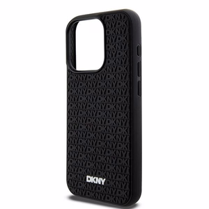 DKNY 3D Gumijas apvalks ar atkārtotu rakstu iPhone 15 Pro Max - melns