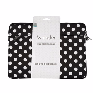 Wonder Sleeve Laptop 17 inches black polka-dot
