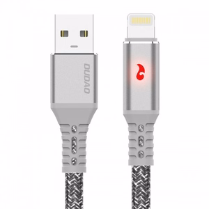 USB kabelis Dudao L7xL pelēks Lightning 100cm ar LED indikatoru (līdz 3A)