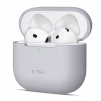 Tech-Protect silikona apvalks Apple AirPods 4 austiņām - pelēks