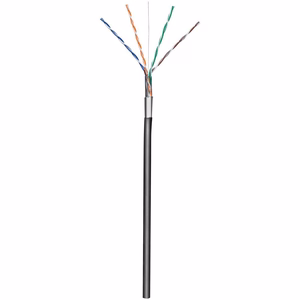 Techly ITP8-RIS-0305LO F/UTP kabelis Cat.5E CCA 305 m, cietāis, āra, melns