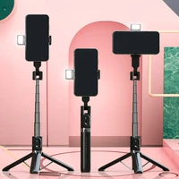 Pašbildes kāts - ar noņemamu bluetooth tālvadības pulti, statīvu un LED gaismu - P90D MELNS