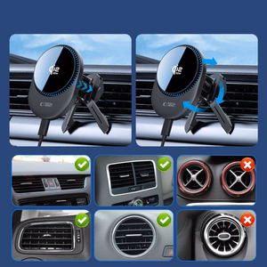 Tech-Protect V21 MagSafe Car Holder with 25W QI2.2 Inductive Charger for Cockpit/Windshield/Air Vent - Black