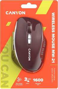 CANYON MW-21 bezvadu BT pele, 1200 dpi, sarkana