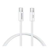 USB kabelis Remax RC-C010 USB-C uz USB-C 30W 1.0m, balts