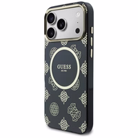 Guess IML Peony Dot MagSafe Maciņš for iPhone 17 Pro Max - melns