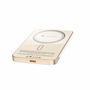 Portatīvais lādētājs saderīgs ar MagSafe Forcell F-Energy SuperSlim F5K8 QC4.0 PD3.0 15W 5000 mAh titāna dykuma krāsa