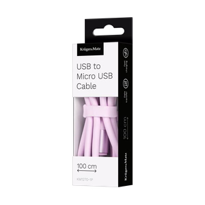Kruger&Matz Basic USB–microUSB silikona kabelis, 1 m, rozā
