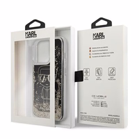 Karl Lagerfeld Liquid Glitter Gatsby viedtālruņa apvalks iPhone 13 Pro / iPhone 13 - melns