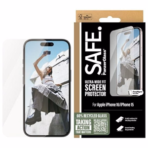 SAFE by PanzerGlass iPhone 16 6.1" aizsargstikls īpaši plats SAFE95875