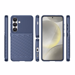 Thunder Case Samsung Galaxy S25 Silikona bruņots viedtālruņa apvalks - zils