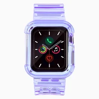 Silikona aproce siksniņa apvalks siksniņa gaismas komplekts Apple Watch 44mm - violets