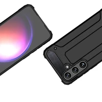 Hibrīda bruņu viedtālruņa apvalks Samsung Galaxy S24 FE bruņu hibrīda apvalks - melns