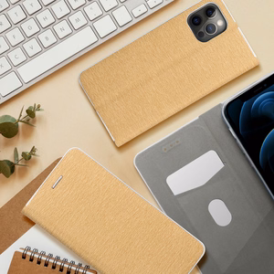 LUNA grāmatu zelta viedtālruņa apvalks XIAOMI Redmi Note 13 PRO Plus 5G zelta