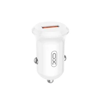 XO automašīnas lādētājs CC68 18W QC 1x USB balts