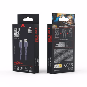 Maxlife MXUC-04 kabelis USB - USB-C 1,0 m 3A violets