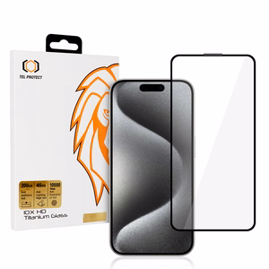 Закалённое стекло Tel Protect 10X HD Titanium для iPhone 15 Pro Max