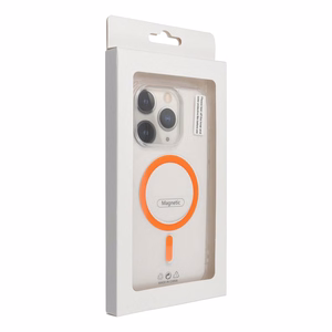 Drop Glue Krāsains Gredzens Magnētiskais Viedtālruņa apvalks saderīgs ar MagSafe IPHONE 15 oranža