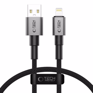 Tech-Protect Ultraboost DNA USB-A / Lightning kabelis 12W/2.4A 25 cm - pelēks