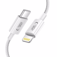 Tech-Protect UltraBoost USB-C / Lightning PD27W/3A kabelis 100 cm - pelēks