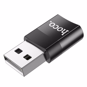 Adapteris Hoco UA17 USB-A uz Type-C melns