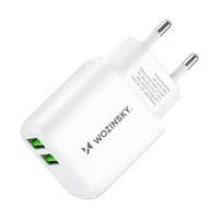Wozinsky CUWCW 2.4A 2 x USB-A sienas lādētājs - balts