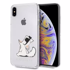 Karl Lagerfeld Choupette Fun iPhone Xs Max viedtālruņa apvalks - caurspīdīgs