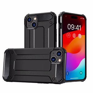 iPhone 15 Plus hibrīda bruņu viedtālruņa apvalks - melns