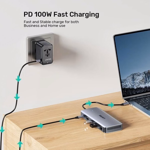 UNITEK aktīvs USB-C sadalītājs 10Gbps, M.2, HDMI, PD 100W
