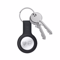 Crong Silicone maciņš with atslēgu piekariņš – aizsargājošs keychain maciņš Apple AirTag 1/2 (melns)