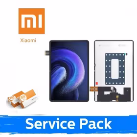 LCD displejs saderīgs ar Xiaomi Mi Pad 6 melns ar rāmi (Service Pack)