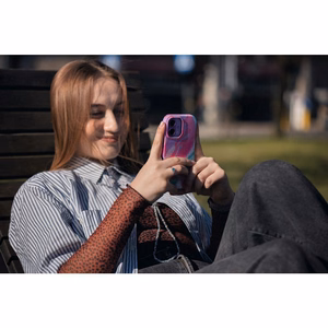 Case for iPhone 15 PRO MAX Forcell F-Protect Mirage compatible with Magsafe Military Drop-Test pink marble