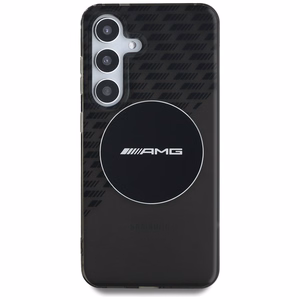 AMG Magnētiskais caurspīdīgs rombu viedtālruņa apvalks Samsung Galaxy S25 - melns