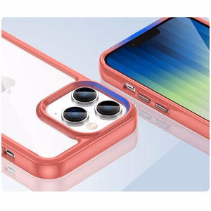 Outer Space viedtālruņa apvalks iPhone 14 Pro Max cietais vāks ar gēla rāmi sarkana