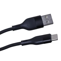 Maxlife MXUC-07 kabelis USB - USB-C 1,0 m 3A melns neilons