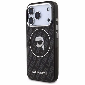 Karl Lagerfeld IML Karl Galvas Logotips Magnētiskais viedtālruņa apvalks iPhone 17 Pro Max - Melns