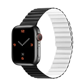 Silikona magnētiskais cilpa Apple Watch 38/40/41 divpusējs dizains 2 balts-melns