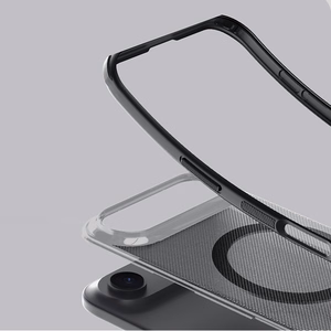 Nillkin Super Frosted Shield Pro MagSafe saderīgs apvalks iPhone 17 Air - caurspīdīgs, melns