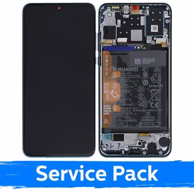 LCD displejs, kas saderīgs ar Huawei P30 Lite ar rāmi / Peacock Blue / (Service Pack) NEW EDITION