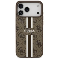 GUESS viedtālruņa apvalks IPHONE 17 Pro Max, saderīgs ar MagSafe GUHMP17XP4RPSW (4G Printed Stripes), brūns