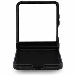 Bēšs Guess Magnetic Ring Stand Grained Classic Logo MagSafe vāciņš Samsung Galaxy Z Flip8