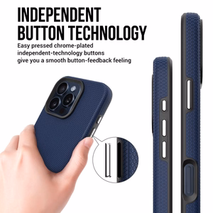 Perfectionists Trīsstūra Mag futrālis iPhone 15 Pro tumši zils