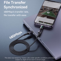 Yesido adapteris OTG GS24 - Type C (tēviņš) uz Type C (mātīte) - ar LCD displeju melns