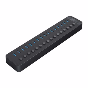 Orico CT2U3-16AB centrmezgls 16x USB-A 3.0 ar slēdžiem melns