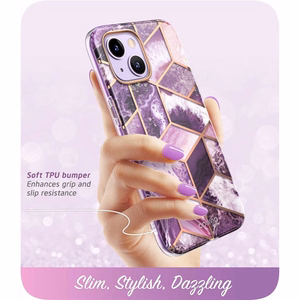 Supcase Cosmo viedtālruņa apvalks iPhone 14 Plus - rozā marmors