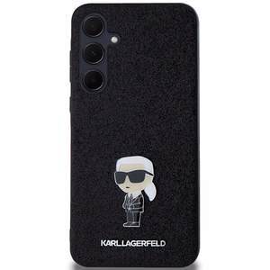 Karl Lagerfeld Fixed Glitter Ikonik Logo Metal Pin case for Samsung Galaxy A55 - black