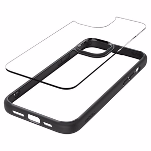 Spigen Crystal Hybrid viedtālruņa apvalks iPhone 15 Plus - caurspīdīgs melns