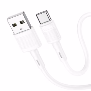 Hoco X83 USB-A – USB-C kabelis Cable USB A to USB C Hoco 3A 1 m X83, melns, 1 m, 3A