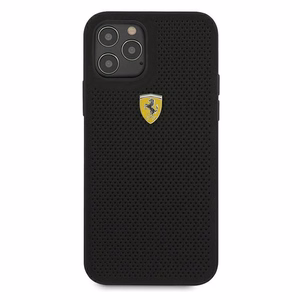 Ferrari FESPEHCP12MBK iPhone 12/12 Pro 6.1" black/black hardcase On Track Perforated