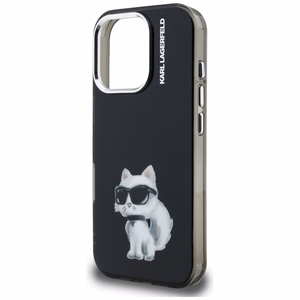Karl Lagerfeld IML Aquarelle Choupette & Logo macins iPhone 16 Pro Max - melns